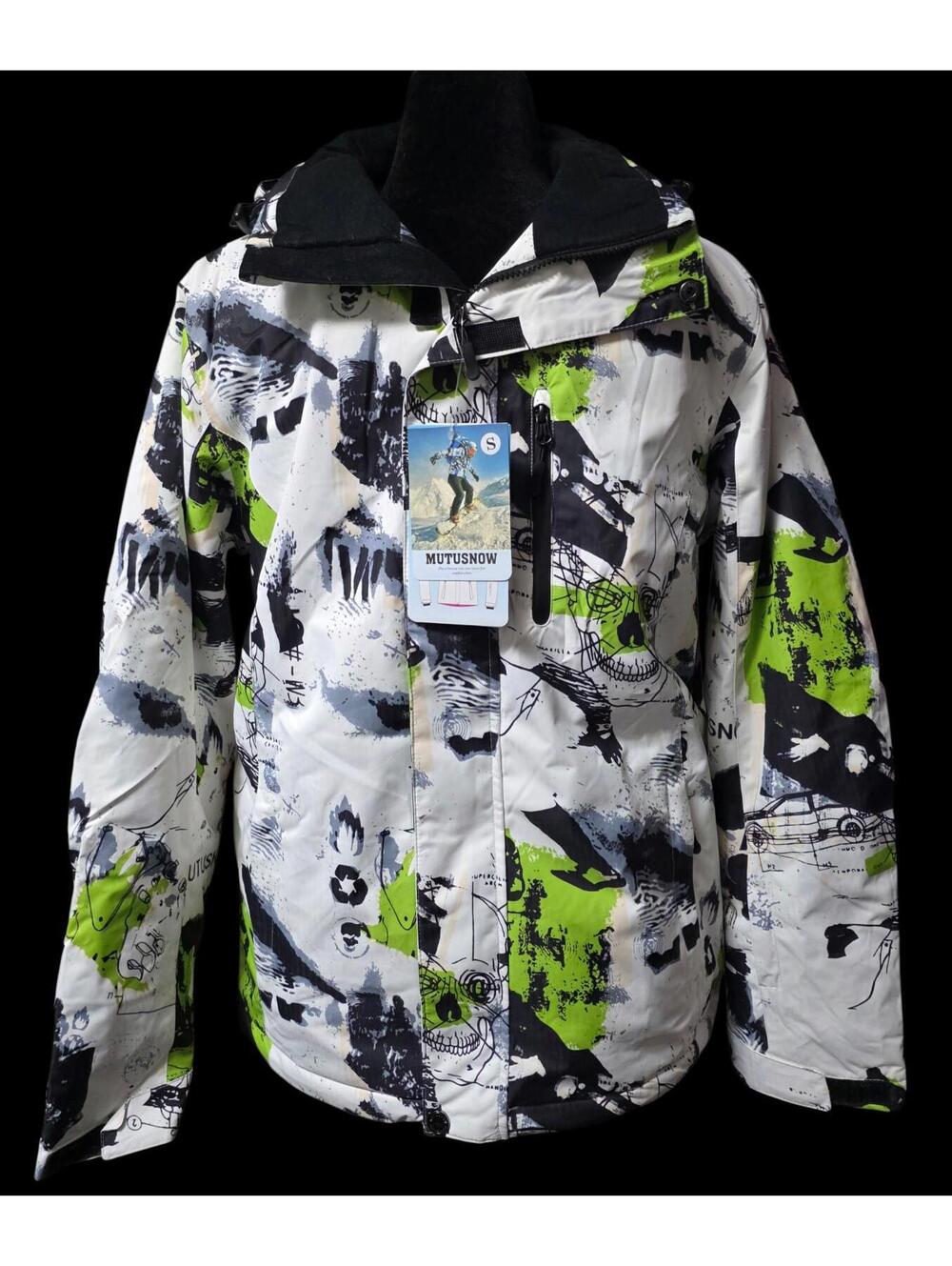 Men's Small Green/White "MutuSnow" insulated & Waterproof Winter Ski Jacket, NWT - Picture 6 of 12